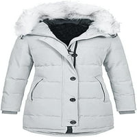 Dabuliu Winter FAUX- 'Kaput za crtanje tople žene Zimska modna kapuljača Fleece Jacket kaput zimski