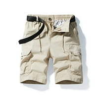 Muškarci Teretni kratke hlače ispod $ radne odjeće Tanak višestruki džepni patentni zatvarač ravne noge sportske kratke hlače poklon za tata ispod 5 $ kaki veličine 6