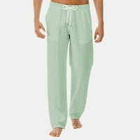 Muške povremene pamučne posteljine joga hlače plus veličina Solid paušalice Joggers Ljeto labave trke pantalone
