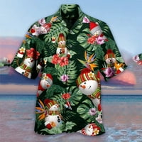 Božićna muška havajska majica Modni bluzni ljetna majica za putovanja i izlaske