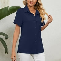 Bluza Žene Ležerne prilike kratkih rukava sa osnovnom majicom V izrez Solid Boja šifon košulja Elegantni