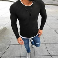 Farfi modni muškarci okrugli vrat dugih rukava patchwork tanka pletena džemper pulover vrh