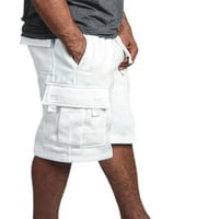 NIUER muške kratke hlače Elastične struke Duljine koljena Duljina koljena s više džepova Teretna kratke