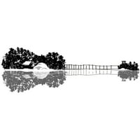 Ukulele gitara Otok Oblik Silhouette Art Muns White Graphic Tee - Dizajn ljudi 3xl