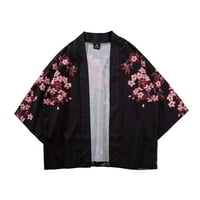 Hanas modni casual majice ljetne japanske pet bokovima rukava kimono muške i žene ogrtač jacke top bluza