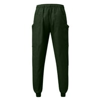 Pimfylm joga hlače s džepovima za muškarce muške posteljine pamučne labave ležerne lagane elastične struke ljetne plažne hlače vojske zelene 3x-velike