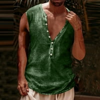 Muška ljetna modna casual kopča 3D digitalni tisak majica bez rukava vrhunske bluze pamučne majice za