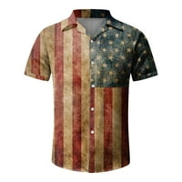 Muška majica Muške havajske košulje Neovisnosti Dan Zabava Šareni kratki rukav do majica Tropska kuća