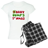 Cafepress - Baby Bump 1. božićne pidžame - Ženska svjetlo pidžama