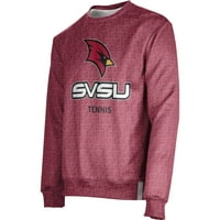 Muške Crvene Saginaw Valley State Cardinals Tenis Naziv Drop Crewneck Duks pulover