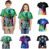 Želja Tree Boys Ljetna odjeća Majica kratkih rukava TOP 7- GODINA TEEN 3D PRINT CARTION CASEY TEE