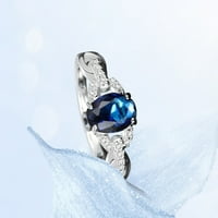 Heiheiup RingDiamond Ring Diamond Oblik prsten Big prsten Poklon Veliki prsten plavi prsten Vintage