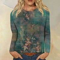Ženska modna casual retro tiskani okrugli vrat pulover dugih rukava