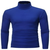 Muška bluza Sanviglor pune boje T majice Dugi rukava Majica Moda Basic Tee Holiday Tops Royal Blue XL
