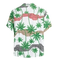 Zermoge Muns Thirt Bluzes Plus Veličina Ljeto Vintage Ispisana majica Muška majica s kratkim rukavima Havajski stil uzorak s kratkim rukavima i majicom