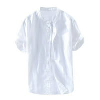 Shpwfbe muške majice Muška majica kratki rukav t bluza s rukavima retro kratke muške košulje izmešavaju čvrste pamučne vrećice za muške bluze muške majice bijele 4xl
