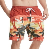 Beiwei Muške kupaće kostime Skraćene ležerne prilike za odmor Hather Hlaće Cvjetni print Havajska odjeća za plažu sa džepovima Y XL