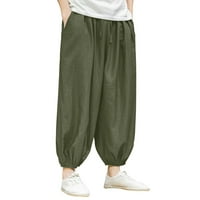 Muške hlače Pamučna posteljina pune boje casual workout jogging trčanje hlače modne posteljine sportske hlače stopala na otvorenom
