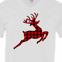 Inktastični plairani božićni jeleni silueta Muška majica V-izrez