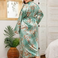 Aueoe haljine za žene salon za žene Žena modna tiskana dugih rukava plus size noćno prepuštene vrhove bluza kućica za nošenje
