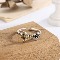 SKPBlutn prstenovi za žene djevojke retro pčelinji cvijet Jednostavan temperament Lično nakit Savršeni pokloni zvona