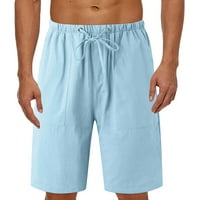 Muški teretni kratke hlače Proljetni džepni sportski ljeto Bodybuilding Pamuk posteljina kratka plava m