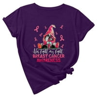 Ženski karcijci za dojke Majica Pinks Ribbon RANCE Osvešćena majica Okrugli dekolte Kratki rukav labav majica