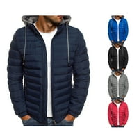 Biekopu Muška zimska jakna, dugih rukava s kapuljačom, čvrstim bojama sa džepovima za dječake, boje
