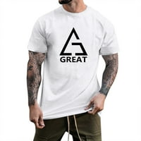 Advoicd Muške majice s dugim rukavima, majice muško ljetno casual trokut Ispis majica bluza s kratkim