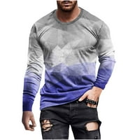 Košulje s dugim rukavima za muškarce Slim Fit Duks trendy 3D print bluza Jesen Work Works Teret pulover Crewneck vrhovi