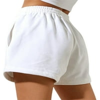 Eyicmarn ženske hlače, hlače, pune boje elastične visokog struka sa džepovima, crno bijelo bež smeđe boje