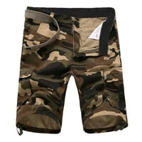 Wozhidaoke teretni pantalone za muškarce muške modne casual plaid kamuflage multi džepne kopče kopče