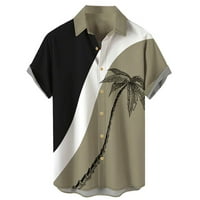 Pseurrlt ljetne muške majice rever kratki rukav Havajski muns ne print bluza za plažu M-4XL