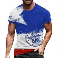 CLLIOS 4. srpnja Majice Muška patriotska crvena bijela i plava grafika Tees Slim-Fit Crewneck Top Fitness