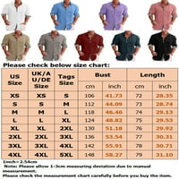 Muškarci vrhovi gumb dolje majice s dugim rukavom bluza Labava tunika 3xl