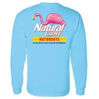 Prirodni svijetli prirodni naturdays flamingo jarko plava majica s dugim rukavima