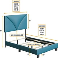 Boyd spn Cornerstone platforma okvir kreveta sa tapeciranim uzglavljenim uzglavljenim i drvenim letvicama