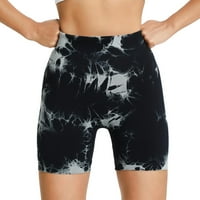 Ženske biciklističke kratke hlače Tummy Control High Waist rastezljivi planinarski kratke hlače Yoga aktivne kratke hlače crne m