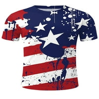 Bomotoo Muškarci Ležerne prilike Ležerne prilike Striped Lable Fit bluza za odmor Baggy American Flag