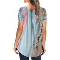 Ženski ljetni vrhovi kratkih rukava za gamaše labavo fit gumb pulover bluze s majicama s grimiranjem