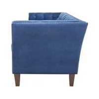 Nasjedačka kuća 77,5 '' Zapaljena ruka s reverzibilnim jastukom, plava luksuzna baršunala Tkanina Tri sjedala kauč na razvlačenje