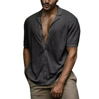 Muška modna bluza Top košulja Muška odjeća Muška boja Soled Boja mekana tkanina kratka rukava Jednostavna