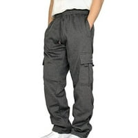 Muški duksevi tereta sa džepovima Ležerne prilike labave pantalone za proljeće ljeto tamno sivo