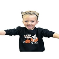 Nokiwiqis Toddler Halloween Pulover s dugim rukavima, okrugli vrat tiskani vrhovi