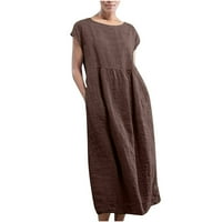 Haljine za žene Shopeessa Ženska moda Solidna rukavica bez rukava Retro dugačka haljina Rano pristupne