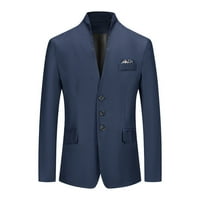 Aherbiu muns blezer jakne s dugmetom V izrez dugih rukava Poslovni svečani kaput za muškarce Čvrsta boja odjeća