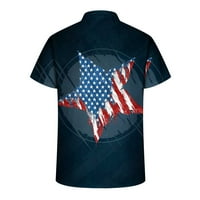 4. jula Henleyji košulja Muška američka zastava Patriotske košulje Kratki rukav Dugme V-izrez Dan Nezavisnosti Majica