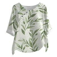 Ženske pamučne posteljine na vrhu ljeta, modni trendi ispis majica kratkih rukava Lose Plus veličine