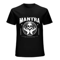 Mantra Slogan sa grafikom lubanje Muška majica Vintage kratki rukav Sport Tee Black XL