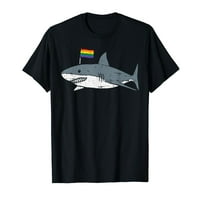 Shark Rainbow Flag Slatka gay Pride LGBT životinja Ljubitelj poklon kratkih rukava okrugla vrat crna